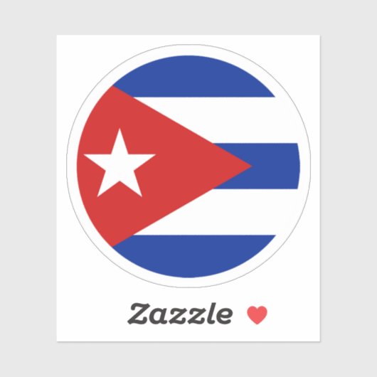 Sticker rond Drapeau Cuba (Feuille)