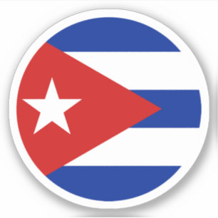 Sticker rond Drapeau Cuba