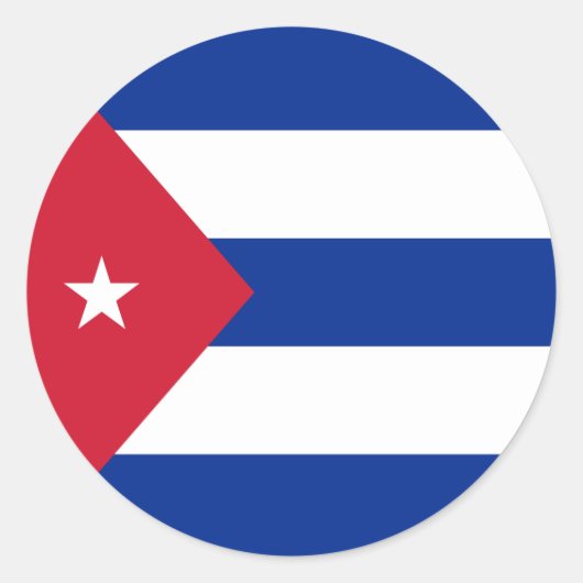 Sticker Rond Drapeau Cuba (Devant)