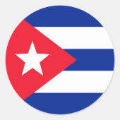 Sticker Rond Drapeau Cuba (Devant)
