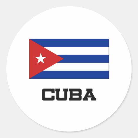 Sticker Rond Drapeau Cuba (Devant)
