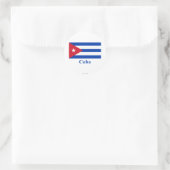 Sticker Rond Drapeau Cuba avec nom (Sac)