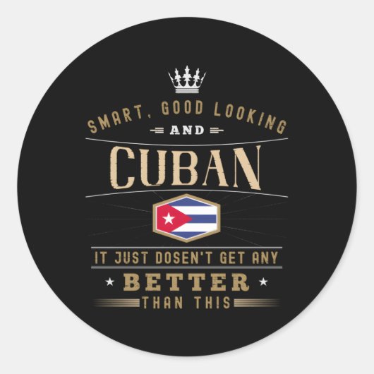 Sticker Rond Drapeau Cuba pour les Cubains (Devant)