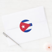 Sticker Rond Drapeau cubain CU (Enveloppe)