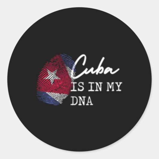 Sticker Rond Drapeau cubain Dna Cuba (Devant)