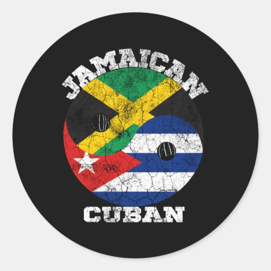 Sticker Rond Drapeau cubain jamaïcain Cuba Drapeau jamaïcain (Devant)