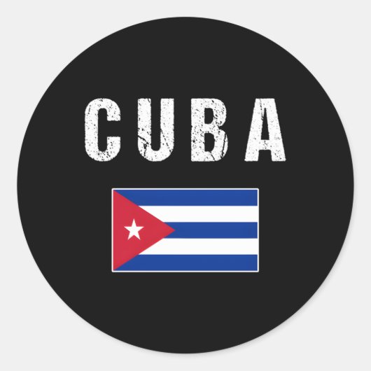 Sticker Rond Drapeau cubain pour Cuba (Devant)