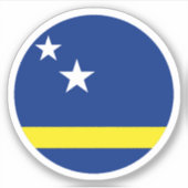 Sticker rond Drapeau Curaçao (Devant)