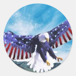 Sticker Rond Drapeau d'aigle