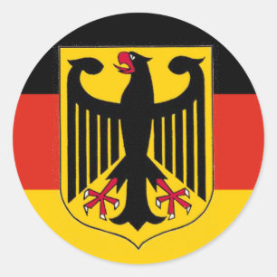 Sticker Rond Drapeau d'aigle allemand