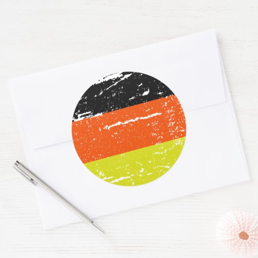 STICKER ROND DRAPEAU D'ALLEMAGNE (Enveloppe)