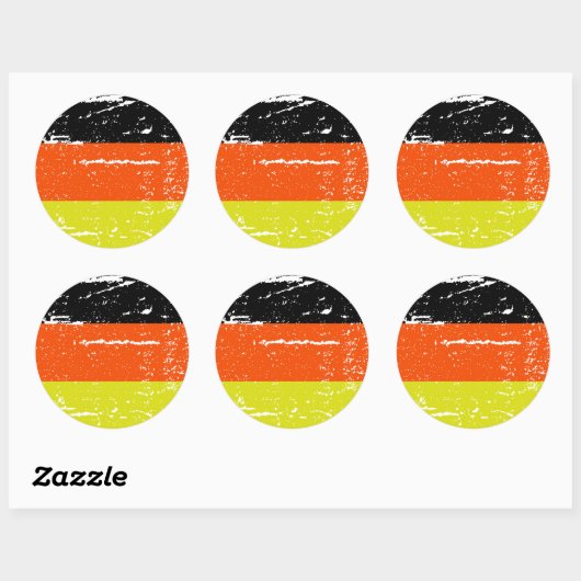 STICKER ROND DRAPEAU D'ALLEMAGNE (Feuille)