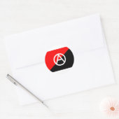 Sticker Rond Drapeau d'anarchiste avec le symbole d'A (Enveloppe)