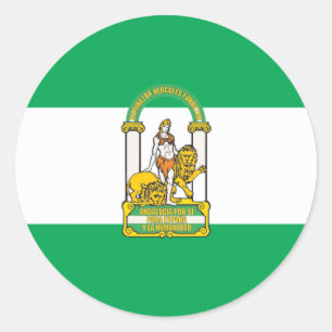 Sticker Rond Drapeau d'Andalousie