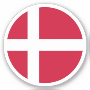 Sticker rond Drapeau Danemark