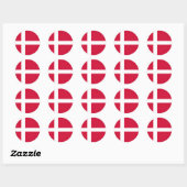 Sticker Rond Drapeau Danemark DK (Feuille)