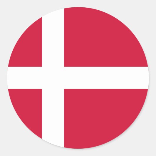 Sticker Rond Drapeau Danemark DK (Devant)