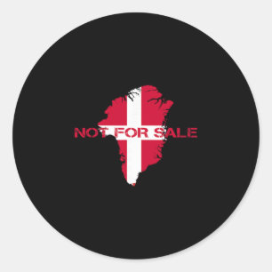 Sticker Rond Drapeau Danemark Le Groenland n'est pas à vendre A