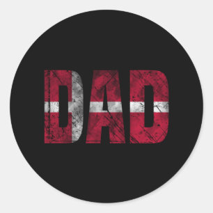 Sticker Rond Drapeau Danmark Papa Chemise 2022 Fête des pères D