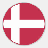 Sticker Rond Drapeau danois (Devant)