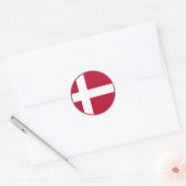 Sticker Rond Drapeau danois (Enveloppe)