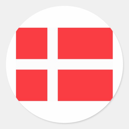 Sticker Rond Drapeau danois (Devant)
