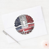 Sticker Rond Drapeau danois France Arbre (Enveloppe)
