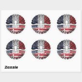 Sticker Rond Drapeau danois France Arbre (Feuille)