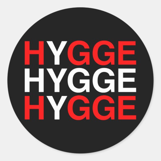 Sticker Rond Drapeau danois HYGGE (Devant)