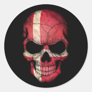 Sticker Rond Drapeau danois personnalisable