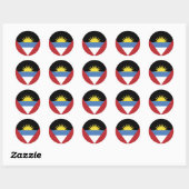 Sticker Rond Drapeau d'Antigua-et-Barbuda (Feuille)