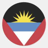 Sticker Rond Drapeau d'Antigua-et-Barbuda (Devant)