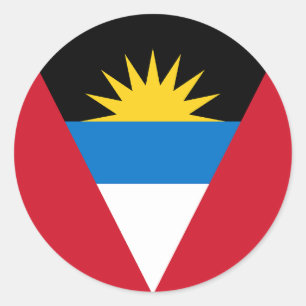 Sticker Rond Drapeau d'Antigua-et-Barbuda