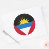 Sticker Rond Drapeau d'Antigua-et-Barbuda, Antiguan-Barbuda (Enveloppe)
