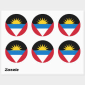 Sticker Rond Drapeau d'Antigua-et-Barbuda, Antiguan-Barbuda (Feuille)