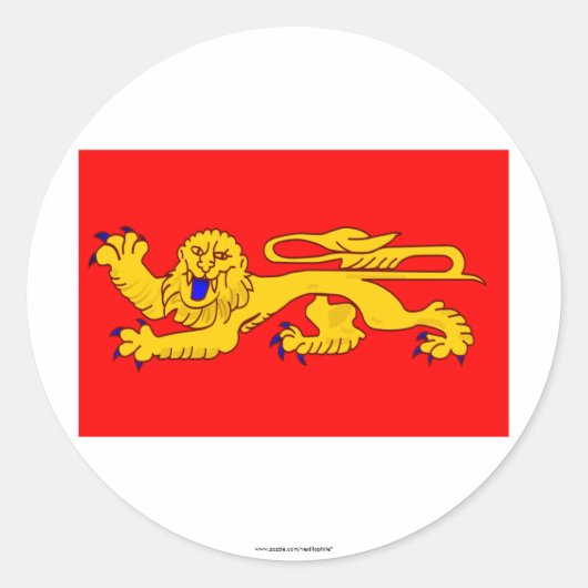Sticker Rond Drapeau d'Aquitaine (Devant)