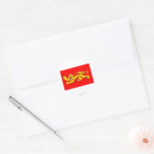 Sticker Rond Drapeau d'Aquitaine (Enveloppe)