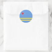 Sticker Rond Drapeau d'Aruba (Sac)