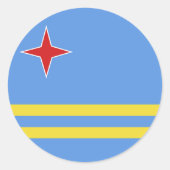 Sticker Rond Drapeau d'Aruba (Devant)