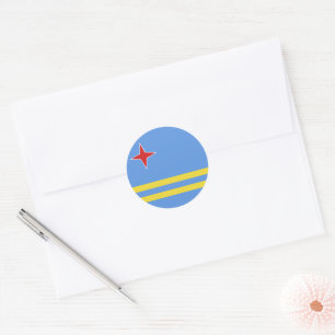 Sticker Rond Drapeau d'Aruba