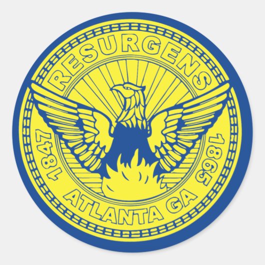 Sticker Rond Drapeau d'Atlanta, Géorgie (Devant)