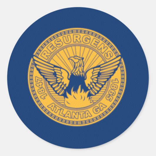 Sticker Rond Drapeau d'Atlanta, Géorgie (Devant)
