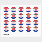 Sticker Rond Drapeau d'autocollant de la Croatie (cercle) (Feuille)