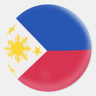 Sticker Rond drapeau de 20 petit Philippines d'autocollants