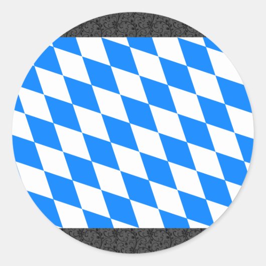 Sticker Rond Drapeau de Bavière Allemagne (Devant)