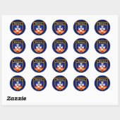 Sticker Rond Drapeau de Belgrade (Feuille)