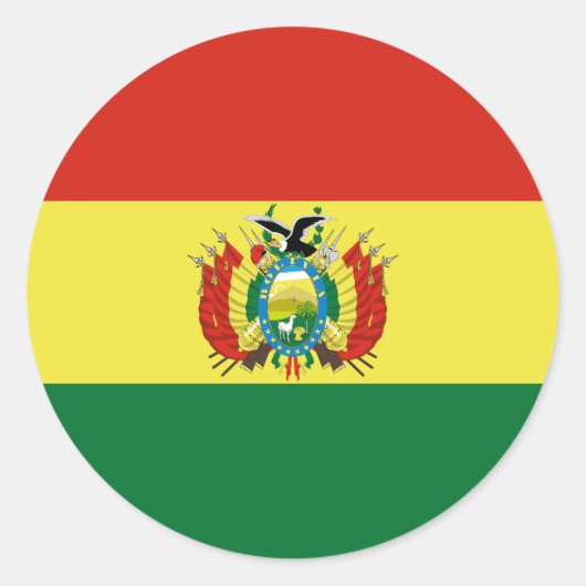 Sticker Rond Drapeau de Bolivie (Devant)