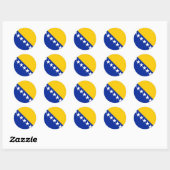 Sticker Rond Drapeau de Bosnie-Herzégovine (Feuille)