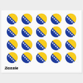 Sticker Rond Drapeau de Bosnie-Herzégovine (Feuille)
