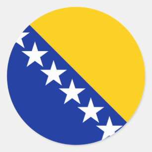 Sticker Rond Drapeau de Bosnie-Herzégovine